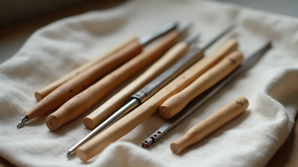 Collection of antique knitting needles