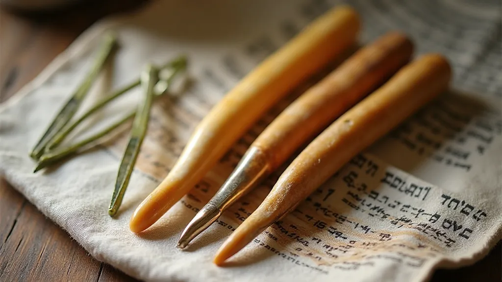 Antique horn knitting needles