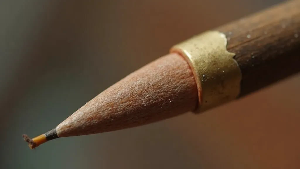 Close-up of an antique knitting needle tip