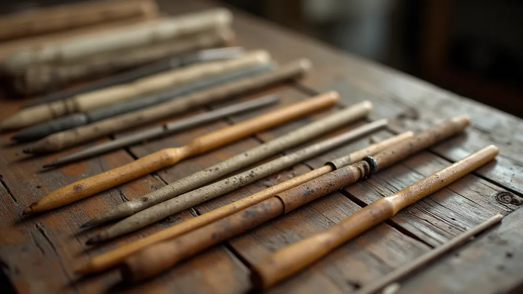 Collection of antique knitting needles